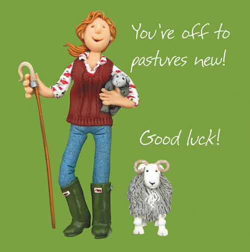 Pastures New goodby card