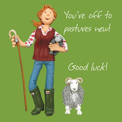 Pastures New goodby card