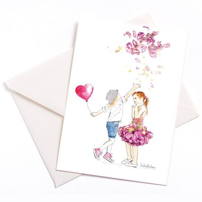 Flower Rain - Card with Color Core and Envelope | 090