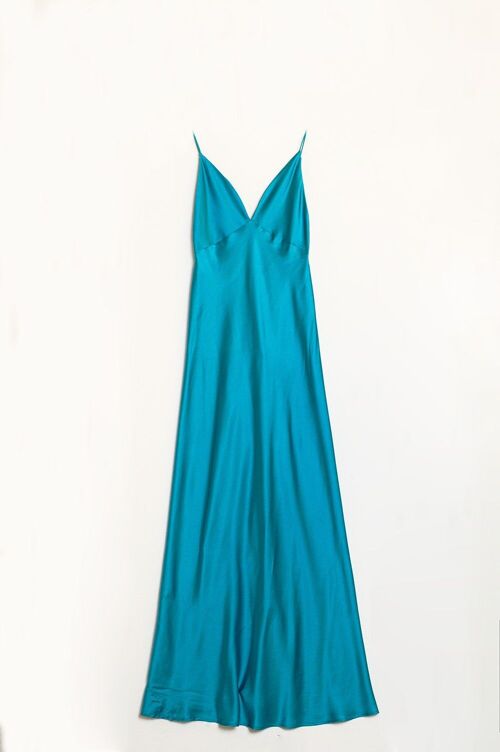 Satin Maxi Dress with Spaghetti Straps