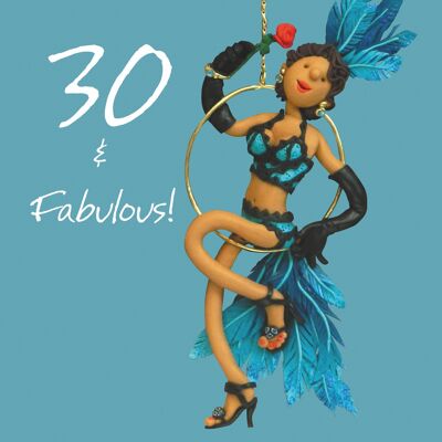 30 and Fabulous numbered birthday card