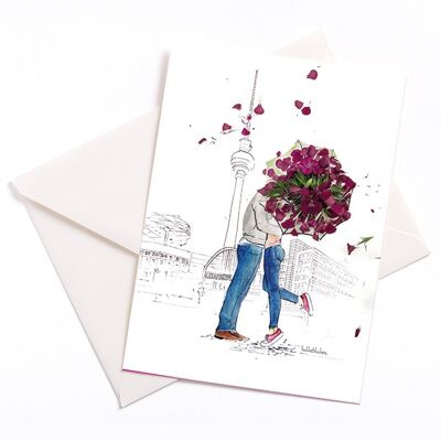 In love with Berlin – card with color core and envelope | 086
