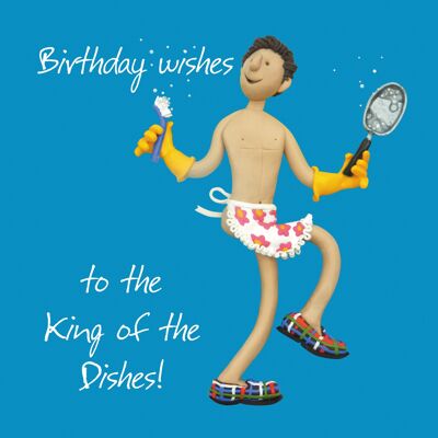 Tarjeta de cumpleaños del rey de los platos