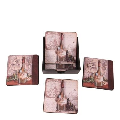 Coasters square 11 cm Wine ASS/2 B