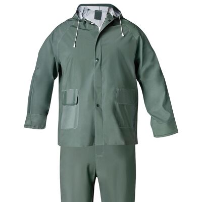 Tuta impermeabile impermeabile in PVC verde taglia 7-L