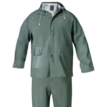 Combinaison imperméable en PVC vert taille 9-XXL