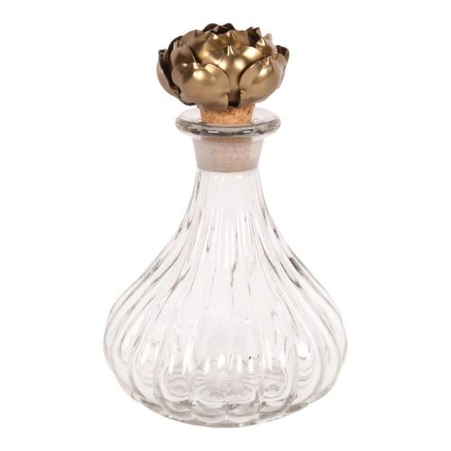 Deco bottle with rose stopper18 cm G
