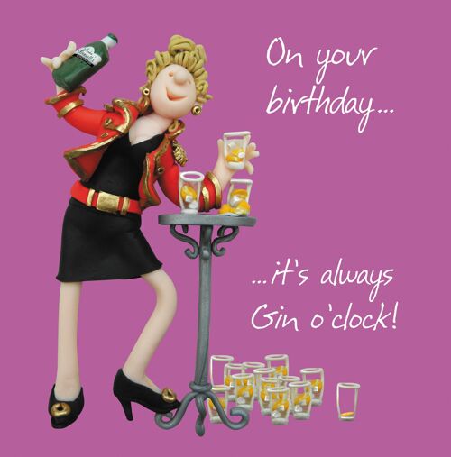Gin O Clock birthday card