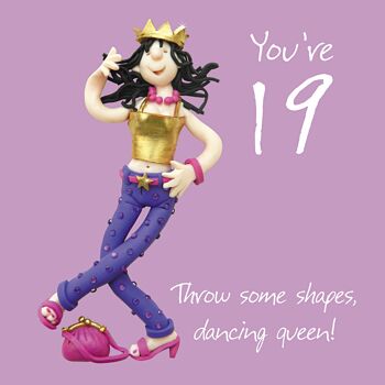 Carte d'anniversaire numérotée 19 Dancing Queen