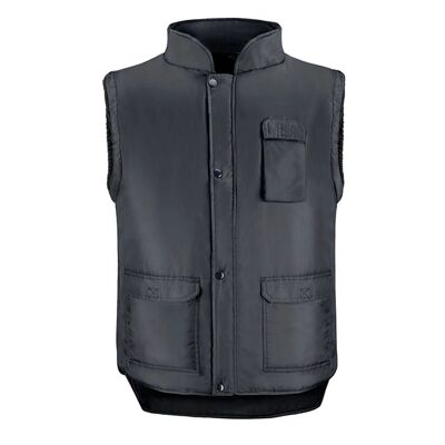 XXL Black Multi-pocket Vest, Polyester Vest with 3 Exterior Pockets and One Interior Pocket, Work Vest, Work Vest