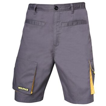 Short de Travail, Multipoches, Résistant, Gris/Jaune Taille 46/48 L