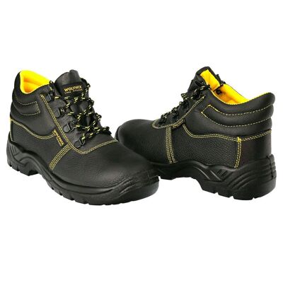 Bottes de sécurité S3 en cuir noir Wolfpack n° 36 Vêtements de travail, chaussures de sécurité, bottes de travail. (Paire)