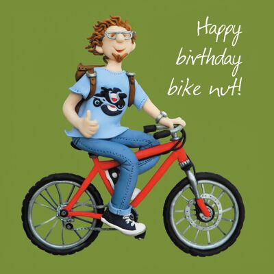 Tarjeta de cumpleaños feliz cumpleaños Bike Nut