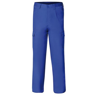 Pantalon de travail long, coloris bleu, multi-poches, résistant, taille 40
