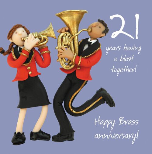 21st Anniversary - Brass card