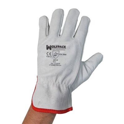 FLOWER Leather Work Gloves 7" W/Hanger (Pair)