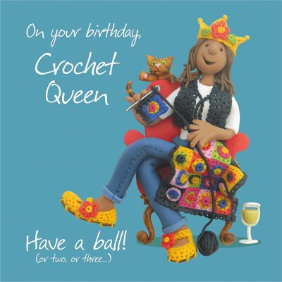 Crochet Queen birthday card