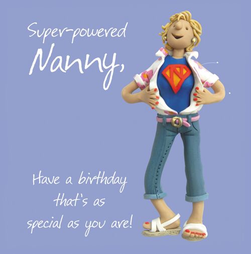 Super Powered Nanny birthday card