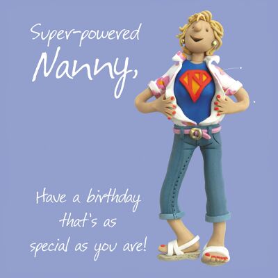 Tarjeta de cumpleaños Super Powered Nanny