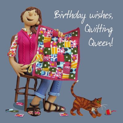 Tarjeta de cumpleaños de Quilting Queen