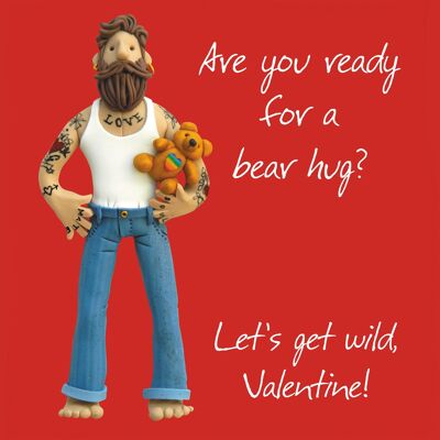 Biglietto di San Valentino con l'abbraccio dell'orso