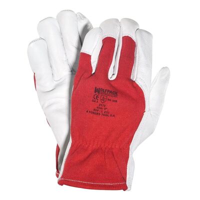 Leather / Canvas Gloves With Hanger 10" (Pair)