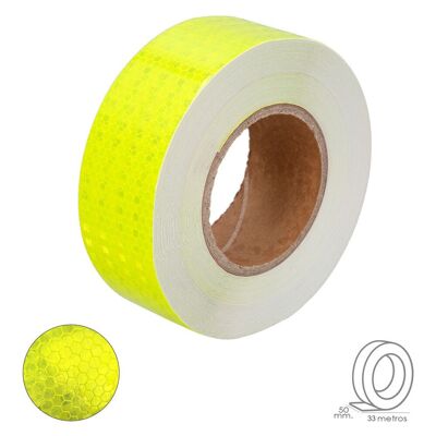 Light Yellow Reflective Adhesive Tape 50 mm.  x 33 meters.  Domestic use.