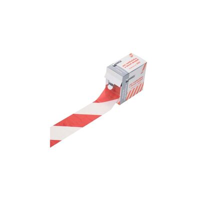 Rotolo di nastro segnaletico rosso/bianco da 70 mm. x 200 metri