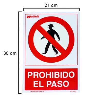 Panneau d'interdiction d'entrée 30x21 cm.