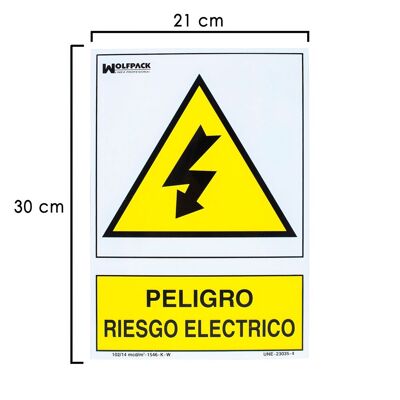 Affiche de danger électrique 30x21 cm.