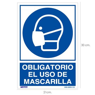 Poster Obbligatorio per l'Uso della Mascherina 30x21 cm.