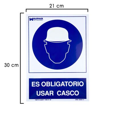 Affiche port obligatoire du casque 30x21 cm.
