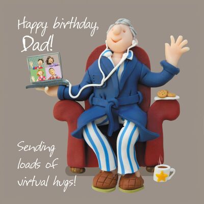 Biglietto d'auguri per il compleanno di papà abbracci virtuali