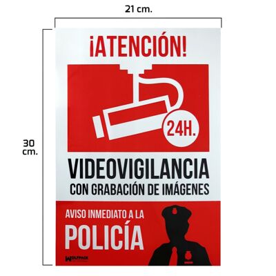 Poster di allarme collegato Avviso alla polizia 30x21