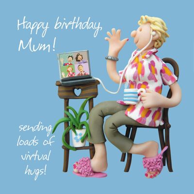 Tarjeta de cumpleaños de Virtual Hugs Mum