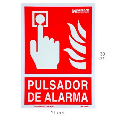 Poster / Fluorescent Signal Alarm Button 30x21 cm.