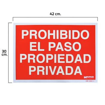 Panneau Interdit El Paso Propriété Privée 30x42