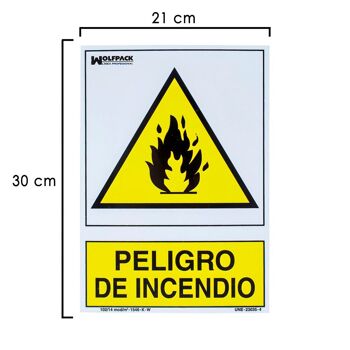 Affiche Danger d'incendie 30x21 cm.