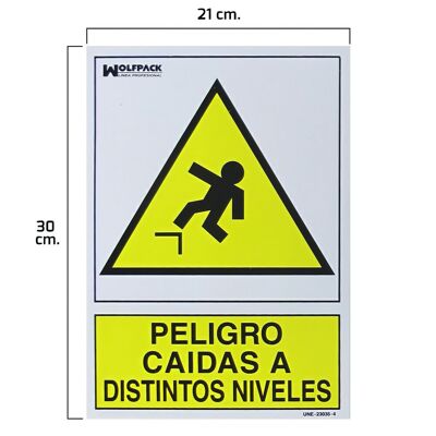 Poster Danger Falls at Different Levels 30x21