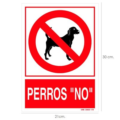 Poster / Sign Dogs "No" 30x21 cm.