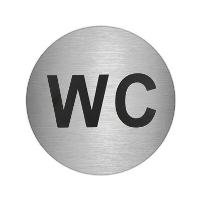 Placa Adhesiva "WC" Acero Inoxidable " 7 cm.