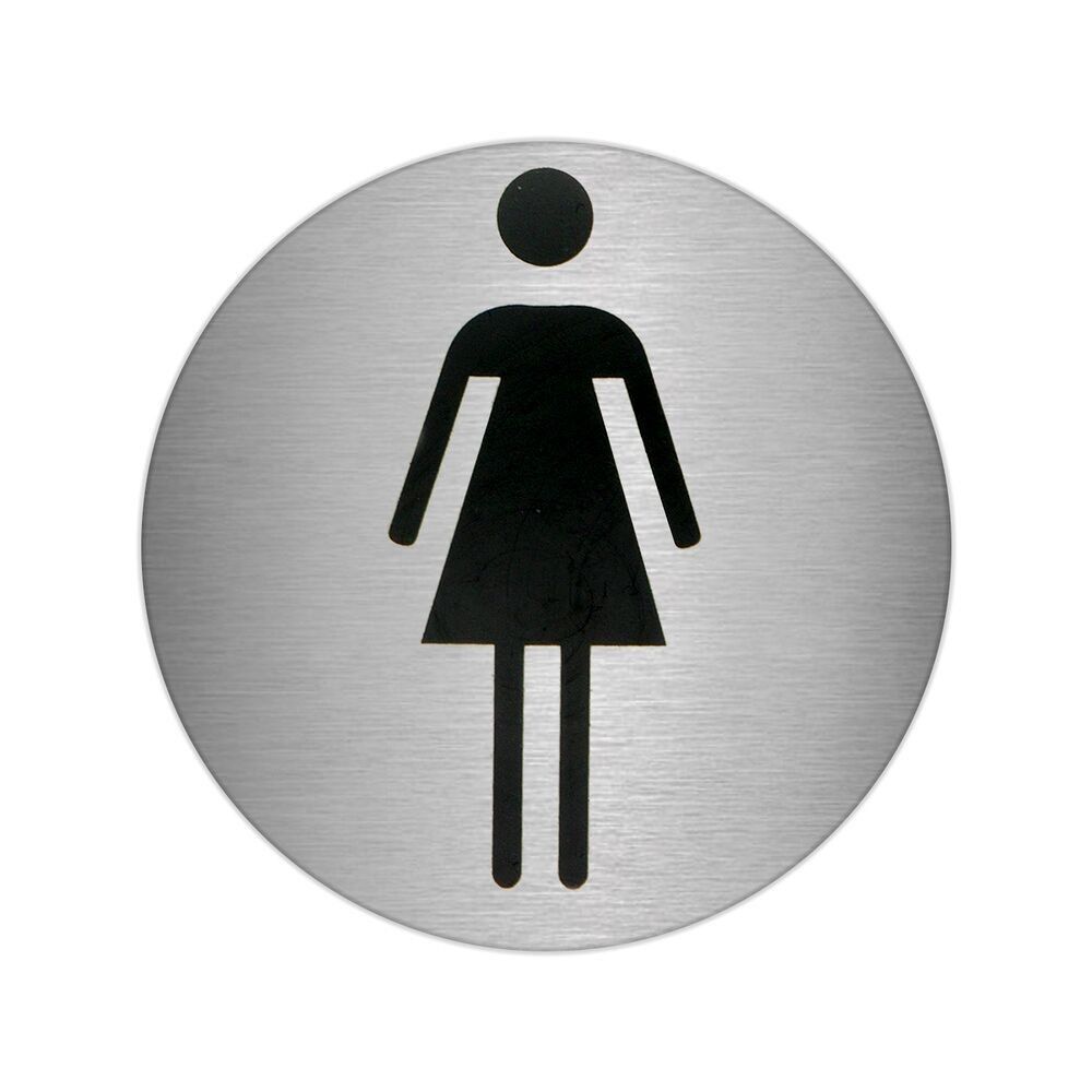 Bathroom Adhesive Plate "Woman" Stainless Steel " 7 cm.