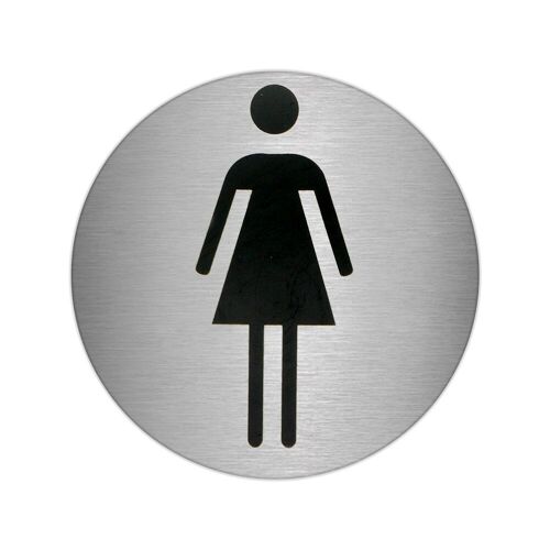 Placa Adhesiva Baño "Mujer" Acero Inoxidable " 7 cm.