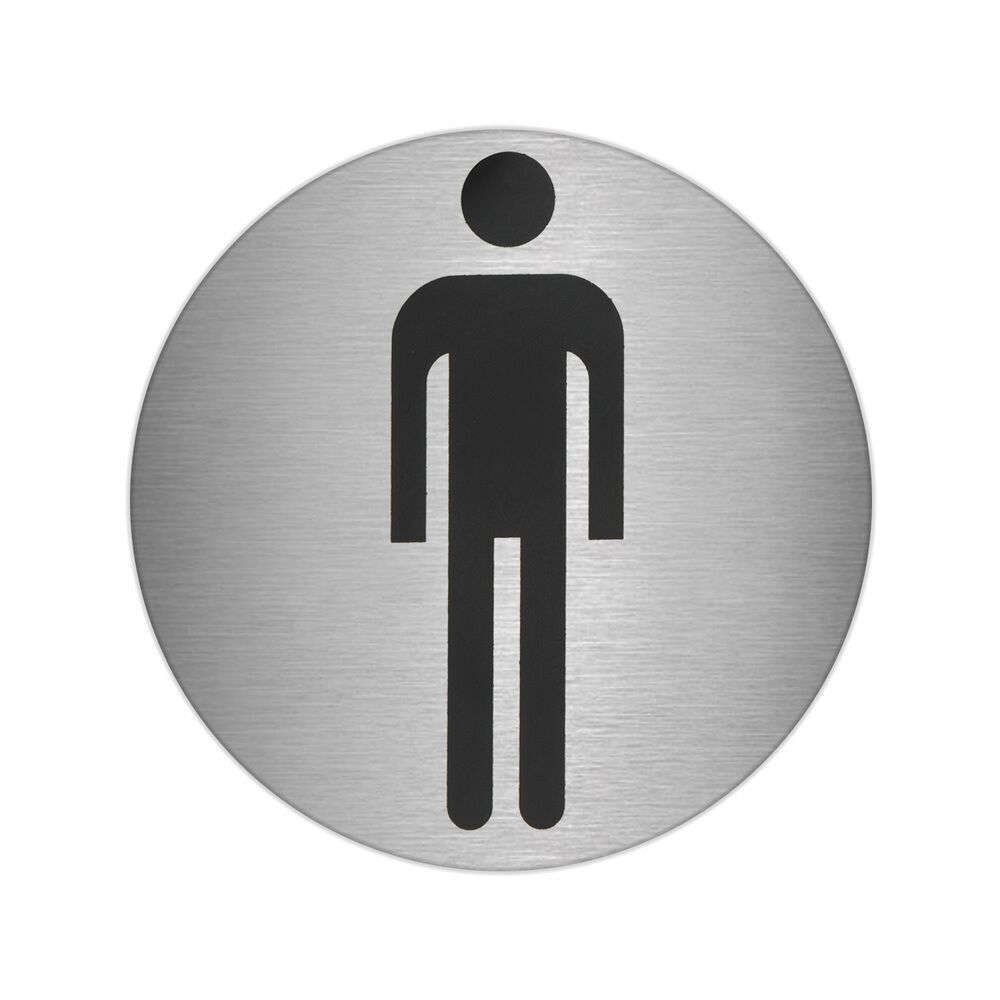 Adhesive Bathroom Plate "Man" Stainless Steel " 7 cm.