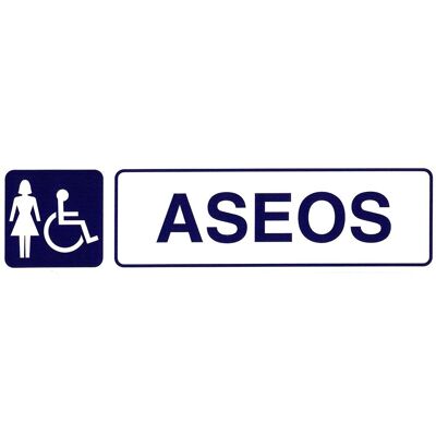 Adhesive Sign Disabled Toilets + Women 250x63 mm.