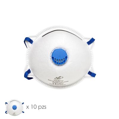 Rigid FFP2 Respiratory Mask With Valve (10 Units) Individually Packaged