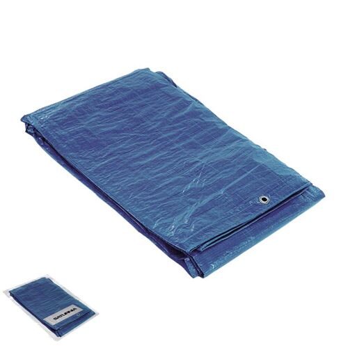 Lona Impermeable Reforzada 3 x4 metros (Aproximadamente) Con Ojetes Metálicos,  Lona de Protección Duradera,  Color Azul.