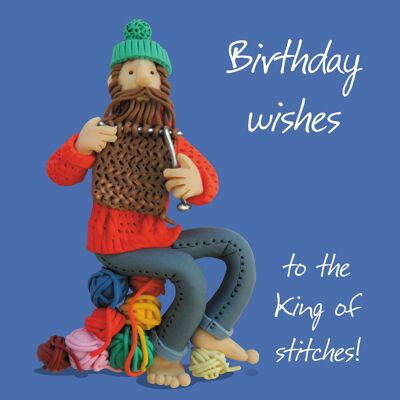 Tarjeta de cumpleaños de King of Stitches