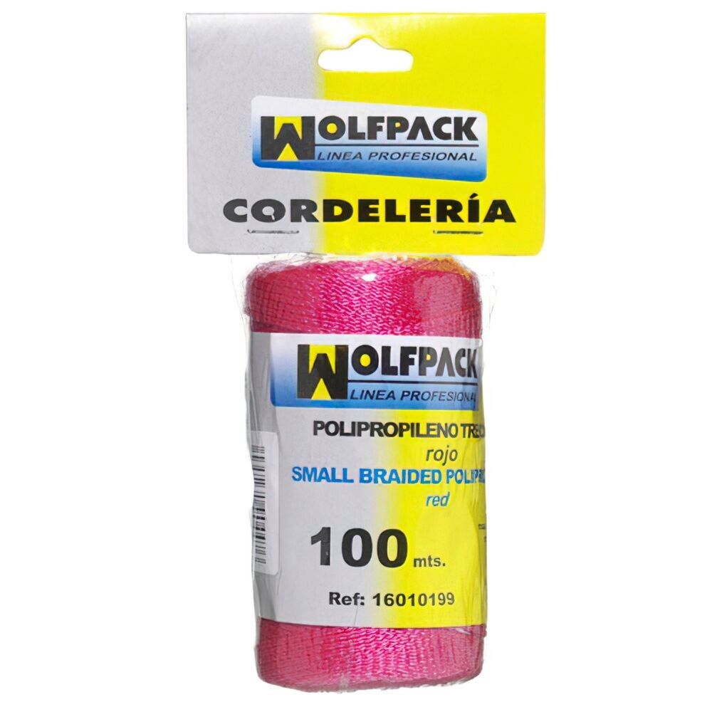 Corde tressée en polypropylène rouge (bobine de 100 mètres)