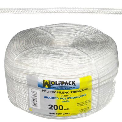 White Polypropylene Braided Rope (200 m coil.) 